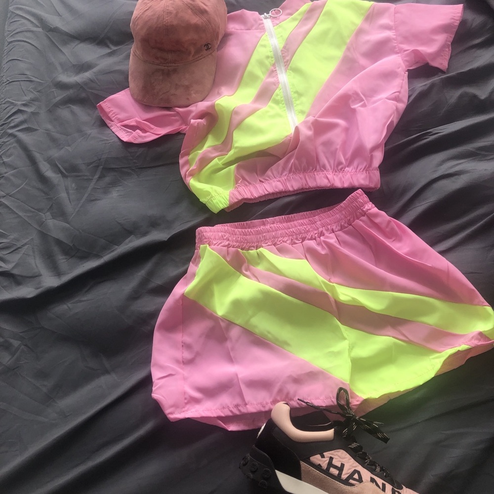 2piece windbreaker short sleeve top & shorts from.